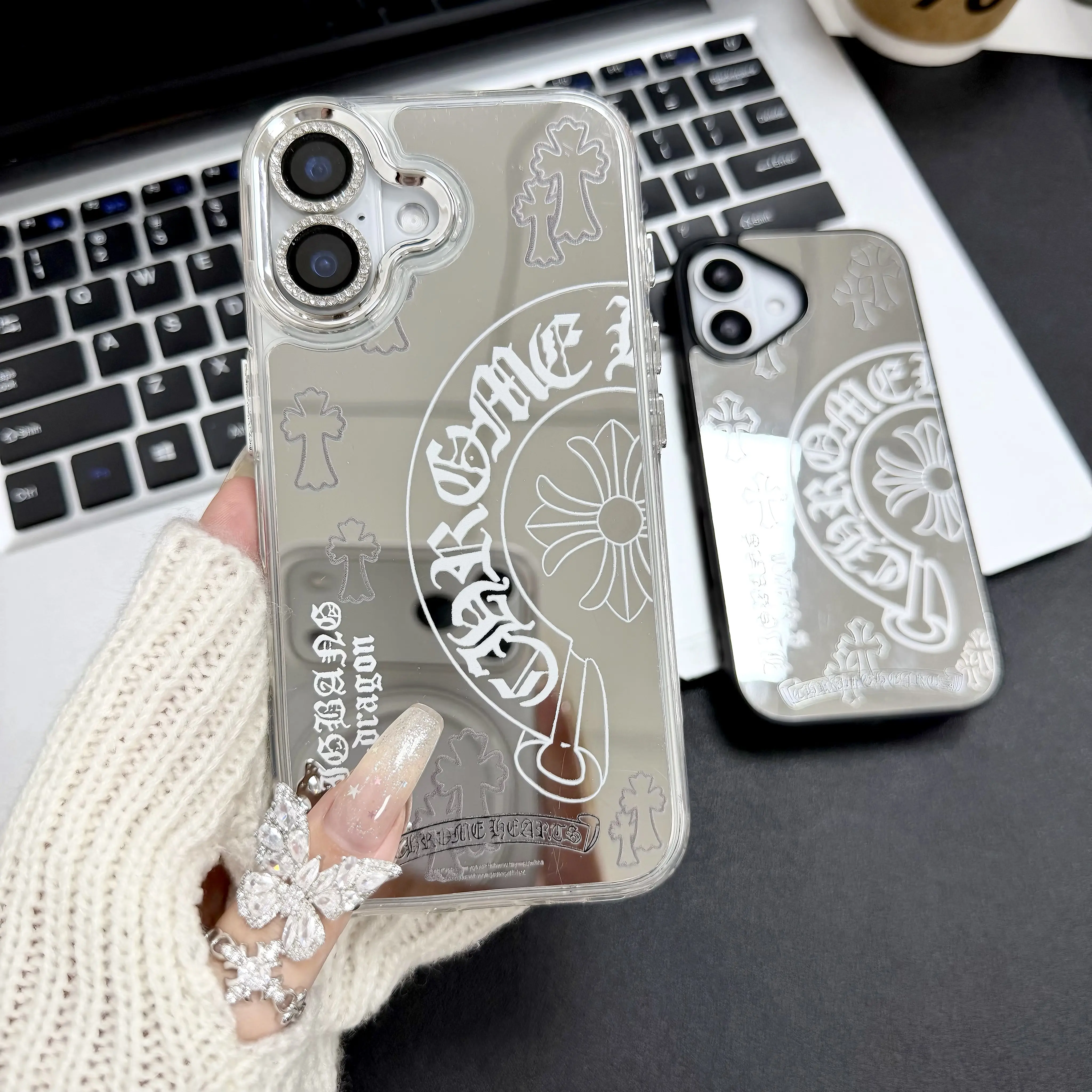 Lightweight Transparent Magnetic Phone Case, compatible with iPhone 17, 16 Pro Max, 16, 15 Plus, 14, and 13 series. Purple vine pattern design, acrylic material, full-coverage drop and shock protection, perfect gift choice.