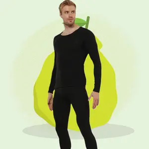 Luxury Wool and Silk Blend Thermal Underwear Set for Men Double-Sided Brushed Finish Ultimate Softness Non-Irritating Skin Comfort Base Layer