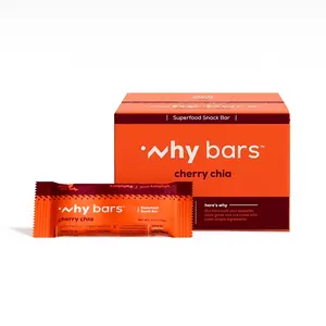 Why Bars Cherry Chia Plant-Based Superfood Snack Bar 12-pk Clean Energy Slow-Burn Carbs Healthy Fats Fiber Gluten-Free Dairy-Free Soy-Free