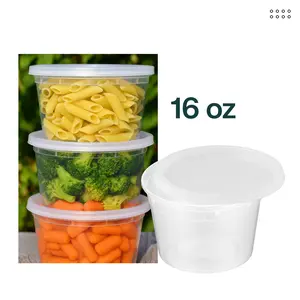 ProTakeOut, [16 oz] Heavy-Duty PP Deli Containers with Lids – 100sets | Microwave & Freezer Safe | Durable, Leak-Resistant & Reusable | Ideal for Food Storage, Meal Prep, Restaurants & Catering