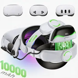 Battery Head Strap for Meta Quest 3/Quest 3S/Quest 2, with Magnetic Hot-Swappable & Detachable 10000mAh Battery Pack, Extends 3–5H Playtime, Comfortable VR Headset Strap for Oculus - MQ4003