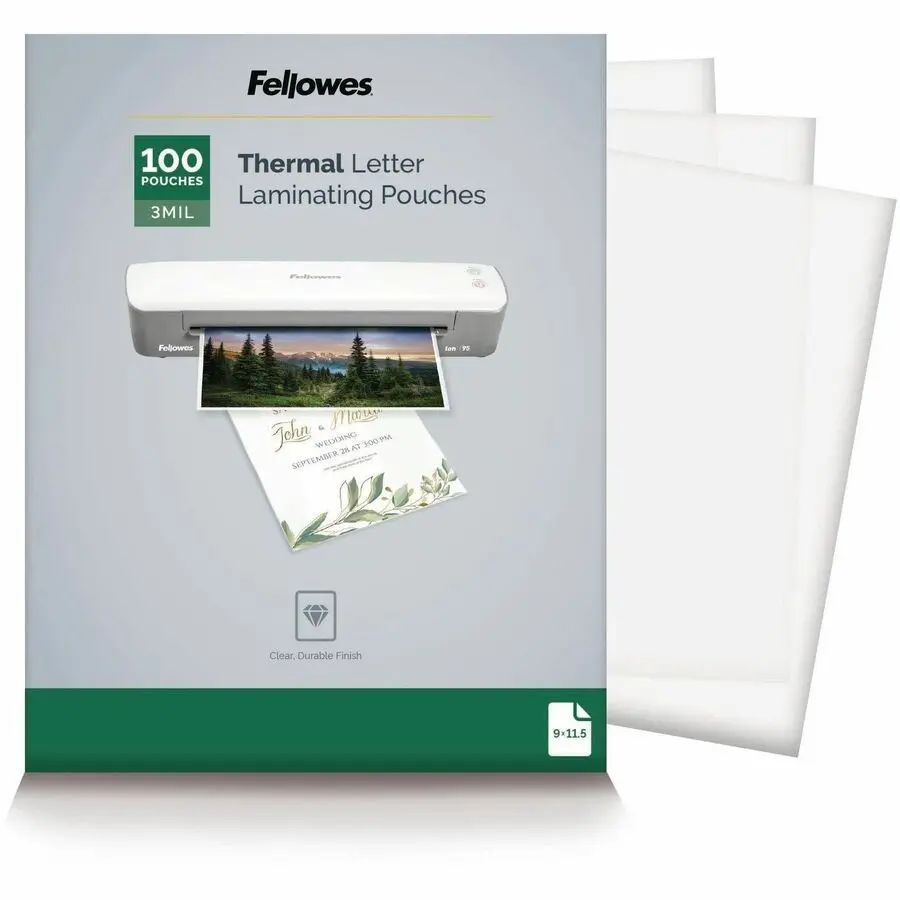 Fellowes Letter 3 mil Laminating Pouches 100 Pack
