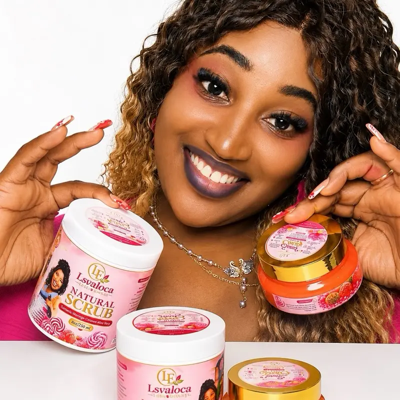 Sweet Candy Luxury Body Scrub – By Lovalocaessentials LLC  Reveal smoother, softer, and more radiant-looking skin with our handcrafted Sweet Candy Luxury Body Scrub. Made with nourishing Mango Butter, Shea Butter, Sweet Almond ,Vit E, and fine 8oz and 5oz