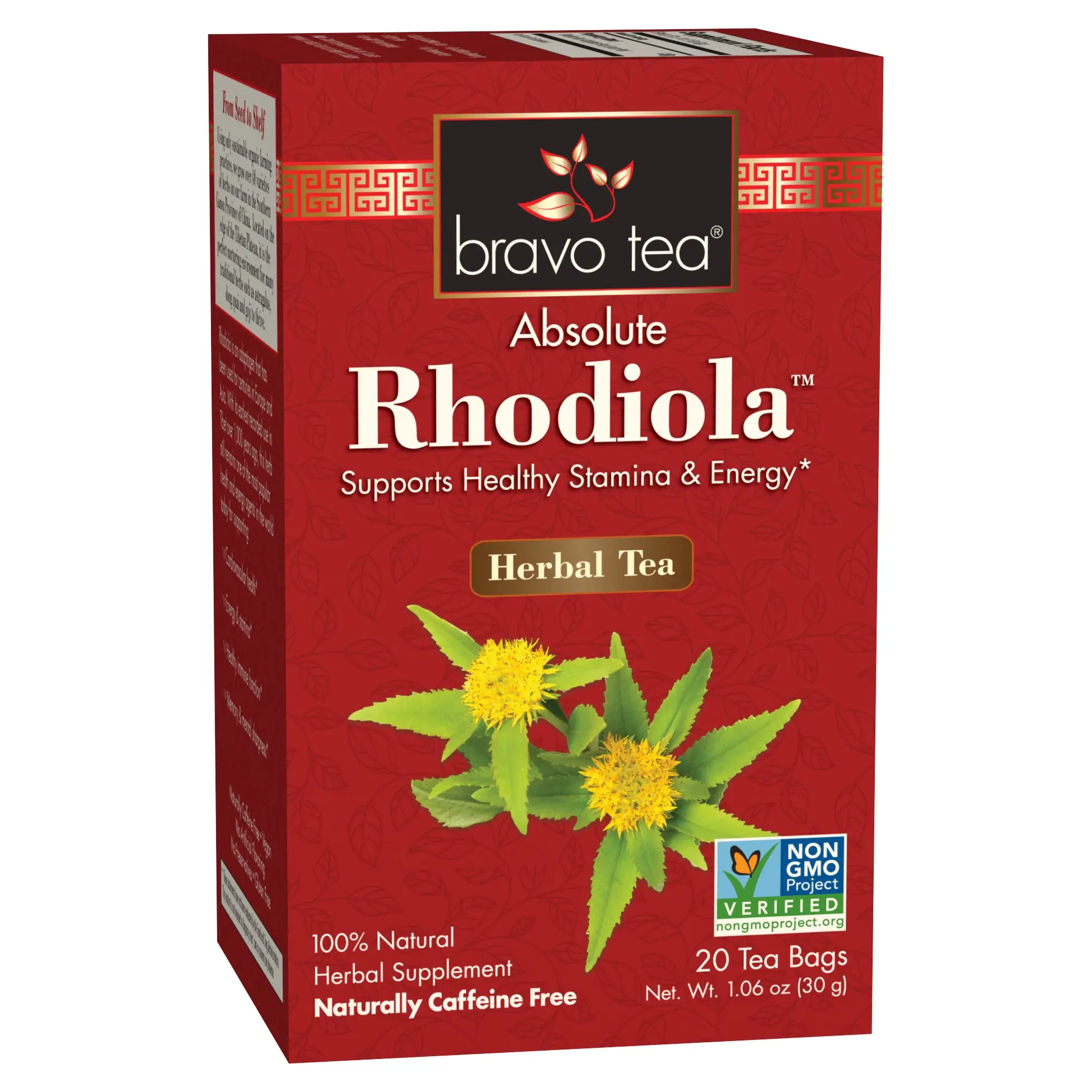 Bravo Tea Rhodiola Root herbal tea caffeine free