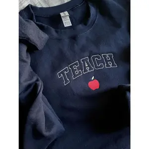 TEACHER EMBROIDERED SWEATSHIRT Embroidered Teacher Sweatshirt Teacher Gift Teacher Appreciation Gift Gift for Teacher Crewneck Teacher Cute
