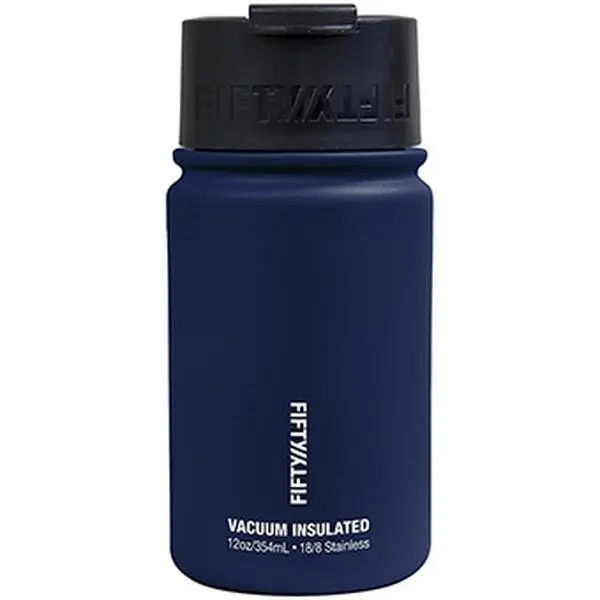 212 MAIN 12 oz Double Wall Insulated Portable Hydration Flask - Flip Leakyproof Lid, Navy, for Hot and Cold Water (Cold Water, Cooling Insulated Vacuum Flasks), Cold Water Vacuum Flasks