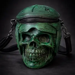 Toxic Skull handBag – Green Edition SKU: 3235 Unique Rugged Design Compact Durable Perfect for Essentials Bold Statement