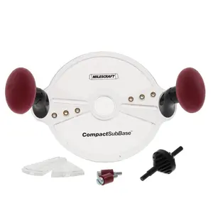 212 MAIN CompactSubBase 8x8 in. Polycarbonate Router Attachment, Clear, Adjustable Handles, Edge Routing Power Tool Accessory