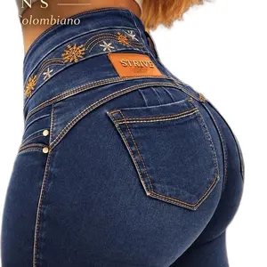 Strive Jeans for Women Ref 2224 4 Button Medio Alto  Denim Streetwear with Back Pocket Maternity Basic Trouser Pants