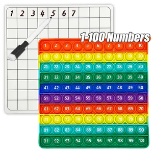 1-100 Number Learning Activity Practice Bubble Board Games with Erasable Cards Pen Toys, Erasable Features, Stationery Manipulatives Educational Toys for Kids Age 3+, Math Learning Tools, Interactive Games