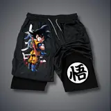 Dragon Ball DBZ Goku 80s 90s summer men shorts for men jorts outfit men graphic shorts Double-layer sports shorts Comfortable short shorts summer