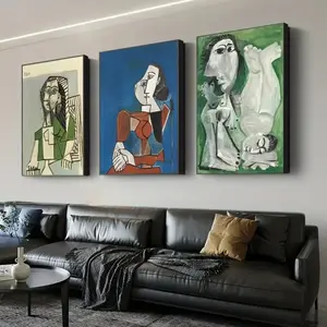 3pcs Picasso Masterpiece Art Canvas Prints with Wooden Frame, Bedroom Living Room Wall Decor, Modern Home Decor, Award-Winning Poster Set