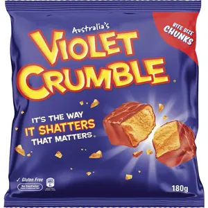 Violet Crumble 180g Bite-Sized Cubes - Made in Australia, 6.34 Ounce (Pack of 1)