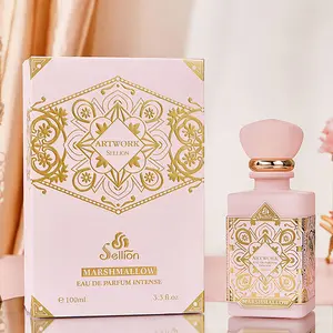 Sellion ARTWORK Marshmallow Eau deParfum100ml 3.3fl ozGourmand Scentwith Vanilla Notes with CreamyMarshmallow  WhiteMuskINoteslperfumes paramujeresl women'sperfume I long lasting perfumelPink Bottlel Perfumes Long-Lasting Daily Wear & Gifting