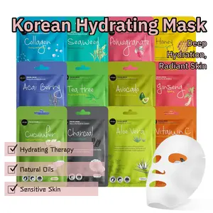 Facial Sheet Face Mask Variety Set Classic Authentic Korean Moisturizing Skincare (12-Packs)
