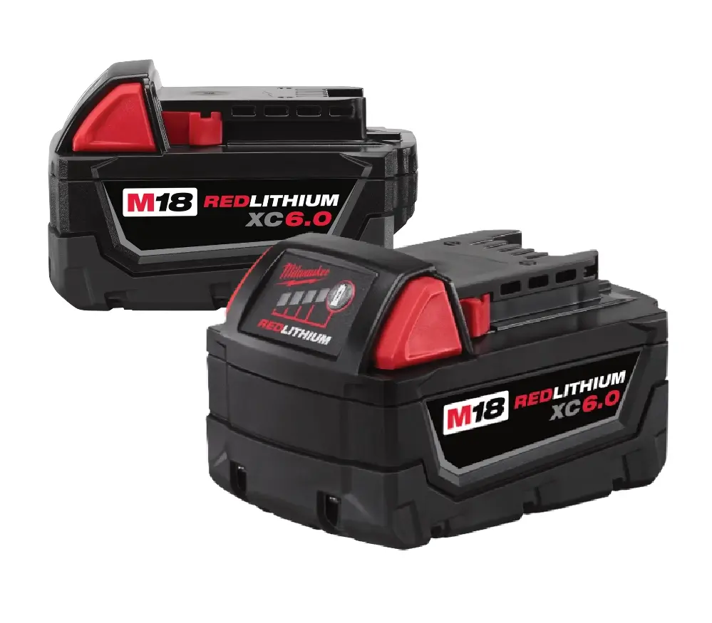 Milwaukee 18Ah 6.0Ah 48-11-1860 M18 XC6.0 Extended Capacity RedLithium Battery Packs for Power Tools (2 pack) Milwaukee 18Ah 6.0Ah 48-11-1860 M18 XC6.0 Extended Capacity RedLithium Battery Packs for Power Tools (2 pack)