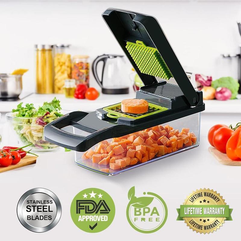 14 in 1 Multifunctional Vegetable Chopper with Blades for Efficient Cutting and Chopping Kitchen Accessories Utensils