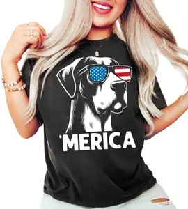 Merica Great Dane T-Shirt, Patriotic Dog Graphic Tee, 4th of July Gift for Great Dane Lovers