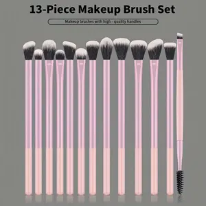 13-Piece Professional Makeup Brush Set, Soft Facial and Eye Brushes for Foundation, Concealer, Eyeshadow, Blending, Highlighting
