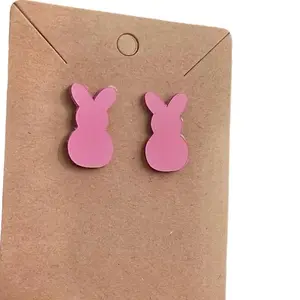 Peep Stud Earrings - Pink Color with Simple Design, Lightweight and Flexible, Ideal for Everyday Wear