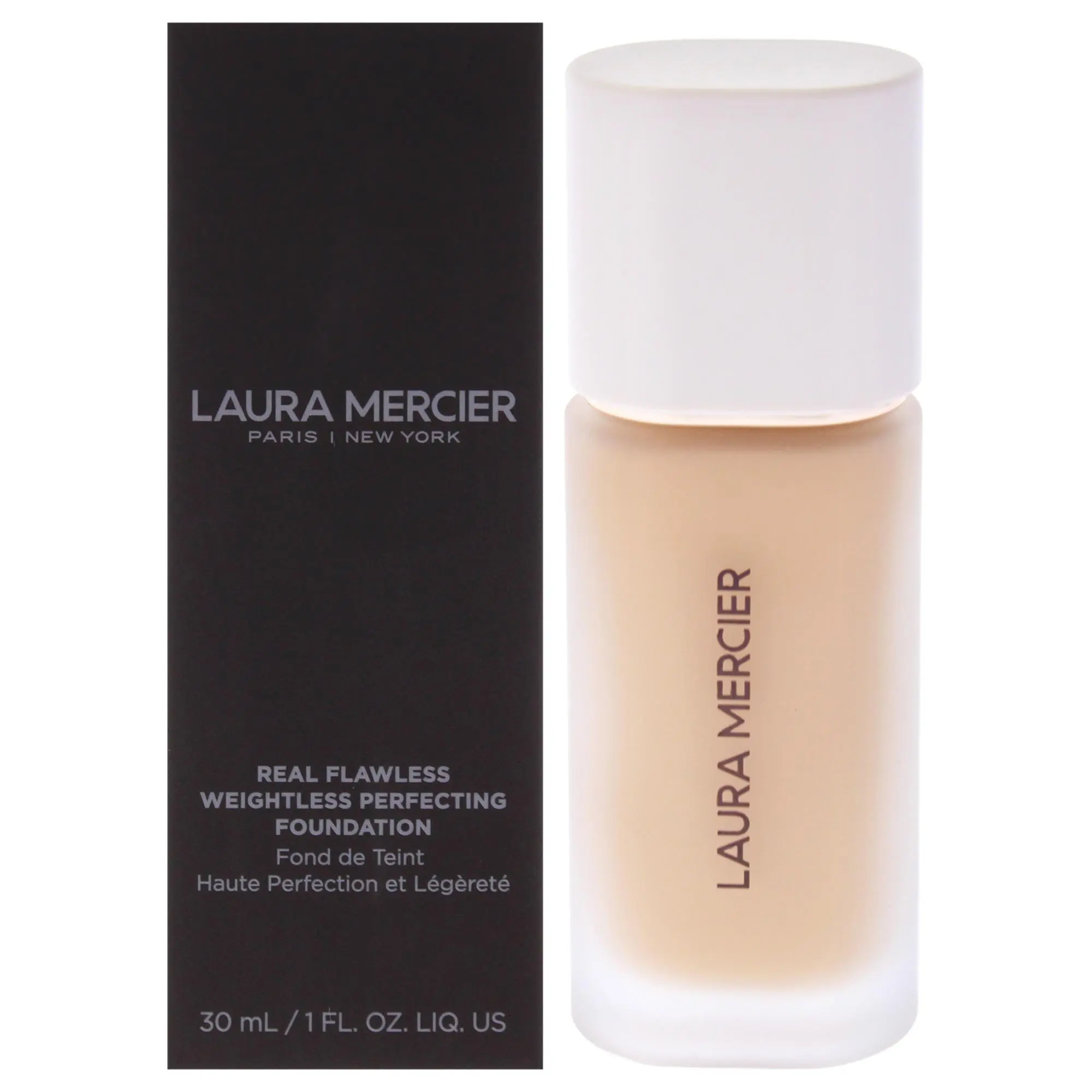 Laura Mercier Real Flawless Weightless Perfecting Liquid Foundation Makeup for Women - 2C1 Ercu, 1 oz Bottle, Natural Look, All Seasons