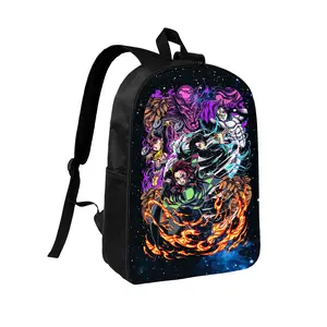Unisex Demon Slayer12 backpack  forTeen Girls Boys School Bookbag with LunchboxPecil box, office travel bag