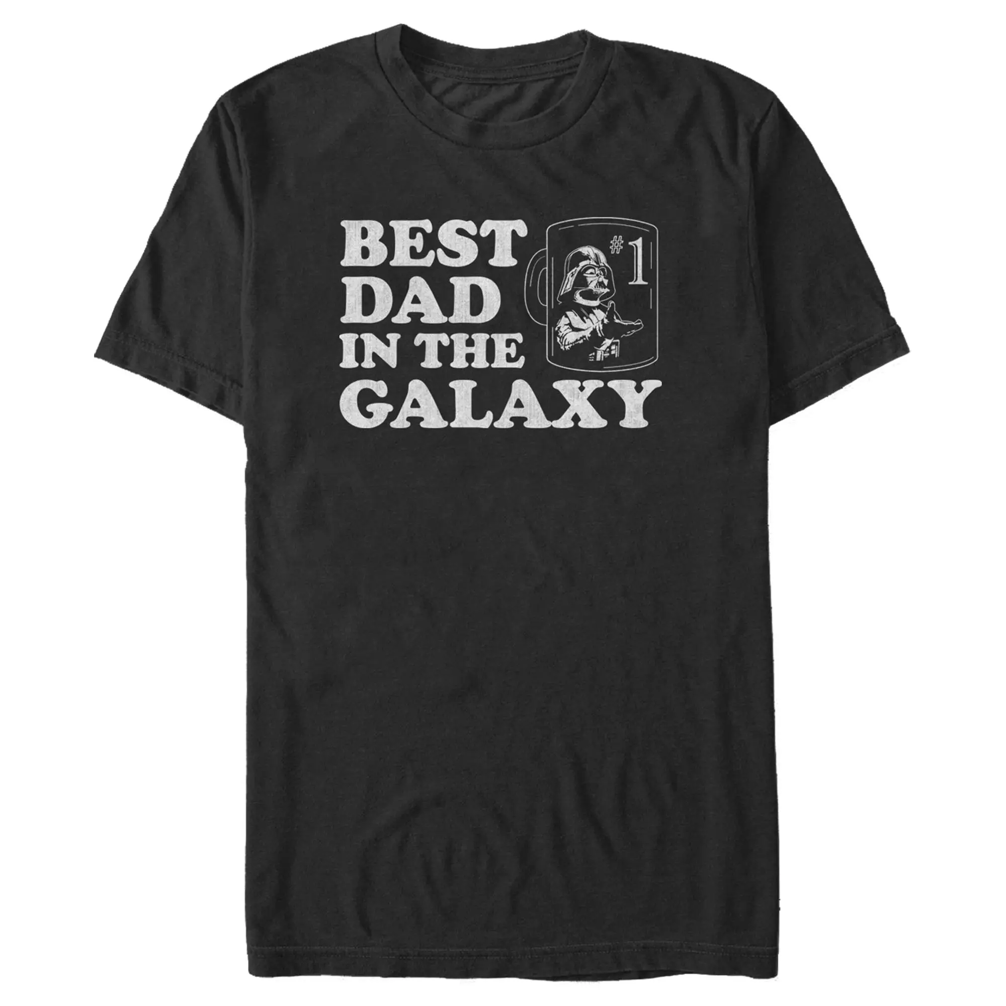 Men's Star Wars: A New Hope Darth Vader "Best Dad in the Galaxy" Round Neck Short-Sleeve Fashion Menswear Apparel T-Shirt, Shortsleeve, Day