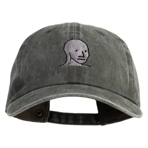 NPC Meme Face Embroidered Pigment Dyed Cotton Cap