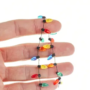 Miniature Dollhouse LED String Light Set, 1/12 Scale Fake Lights for New Year Easter Holiday Party Scene Decoration