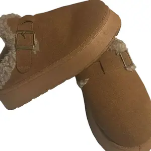 QTHCTK women's camel slip on mini ankle boot platform