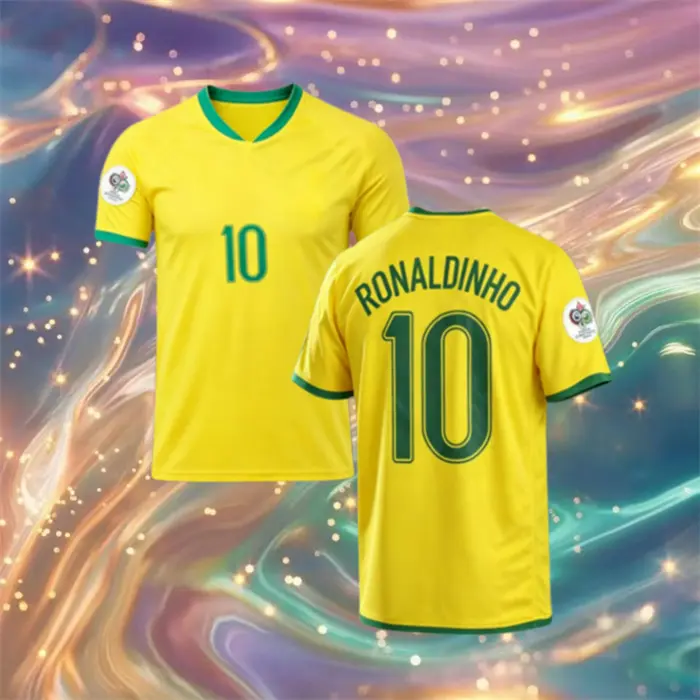 2006 Brazil Home No.10 Ronaldinho short sleeve Soccer Jerseys