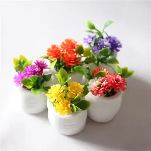 Miniature Flower Set, Realistic Colorful Mini Plant Decorations, Toy House Accessories, Small Pot Models, Landscape Essentials, Artificial Plants, Plastic Faux Flowers