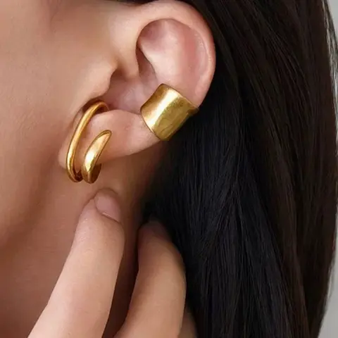 Women's Ear Clips, Geometric Design, Geometric Pattern, Fashionable & Unique, Perfect for Casual Parties, Daily Wear, Stylish Accessory, Fashionable Jewelry Accessories, Clip On Earrings, Ear Clip Set