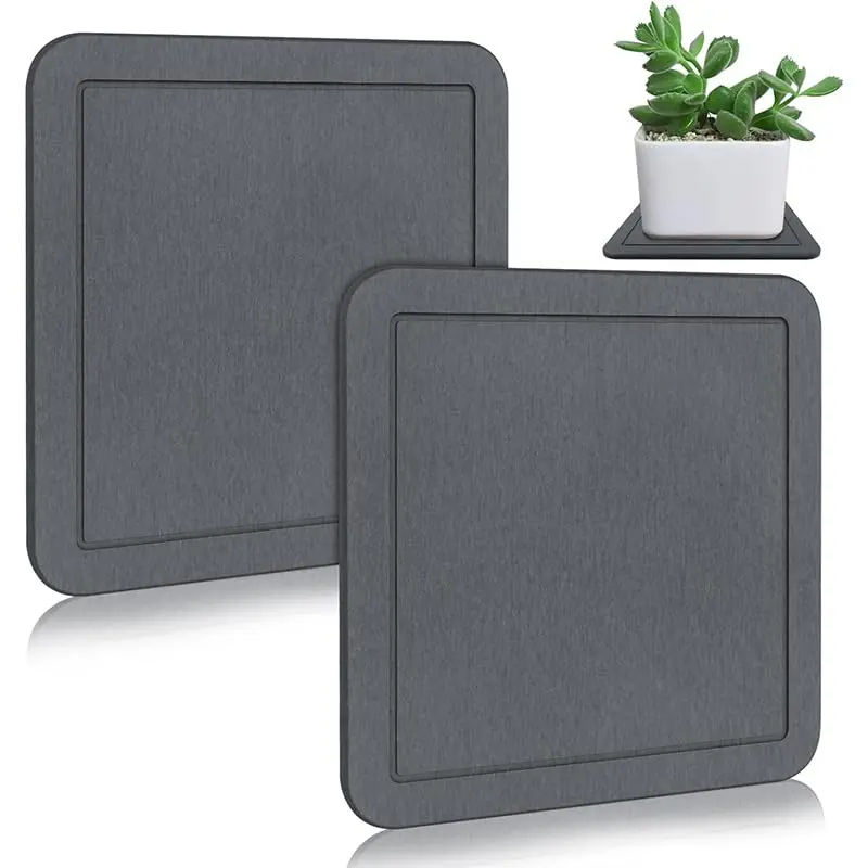 Garvee Eco-Friendly Diatomite Plant Saucer with Fast-Absorbing Natural Stone Material, Deep Grooves for Efficient Drainage, Versatile Indoor Plant Pot Tray, Also Suitable as Decorative Soap and Sponge Holder, Easy to Clean with Sandpaper