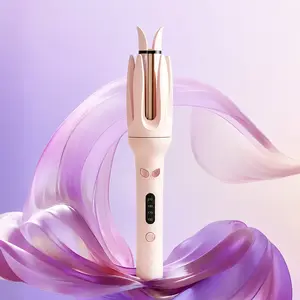 28 mm automatic hair curler, auto-rotating ceramic curling iron for long hair, negative ion hairstyling tool with fast heating, anti-scald tangle-free design, 4 heat modes with LCD screen, dual voltage hair curler for women—ideal for home, salon, and trav