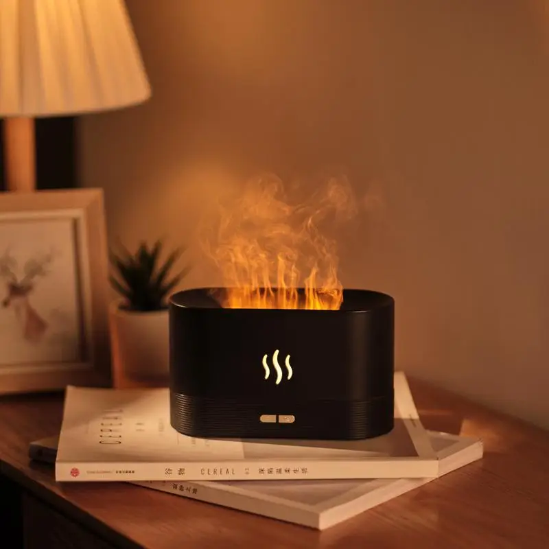 180ml Flame Design Humidifier, Household Aroma Diffuser with Type-c Charging Port, 2.4MHZ Ultrasonic Frequency Aromatherapy Humidifier with Two-level