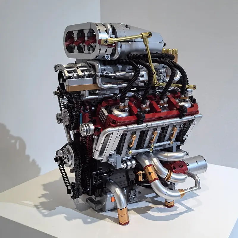2347PCS V8 Engine Model STEM Building Blocks Sets Model Building Kits Simulated Gearbox Piston Linkage DIY Assembly Bricks Toys Desktop Ornament Ideal Birthday Christmas Gifts