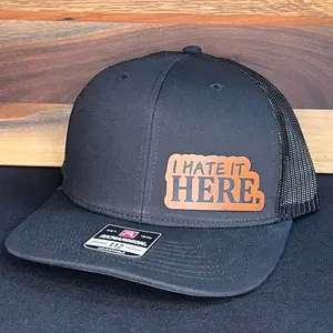 I Hate It Here leather patch hat