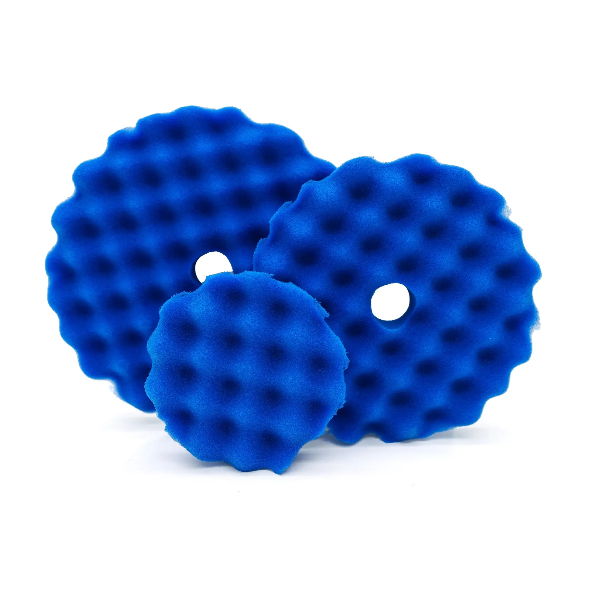 Optimum Dark Blue Beveled Waffle Foam Pad (Medium Polishing)