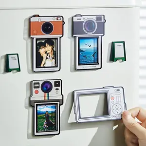 Vintage Camera Fridge Magnets Set of 4, Magnetic Photo Frame with Retro Design, Perfect for Photo Display, Unique Home Decor