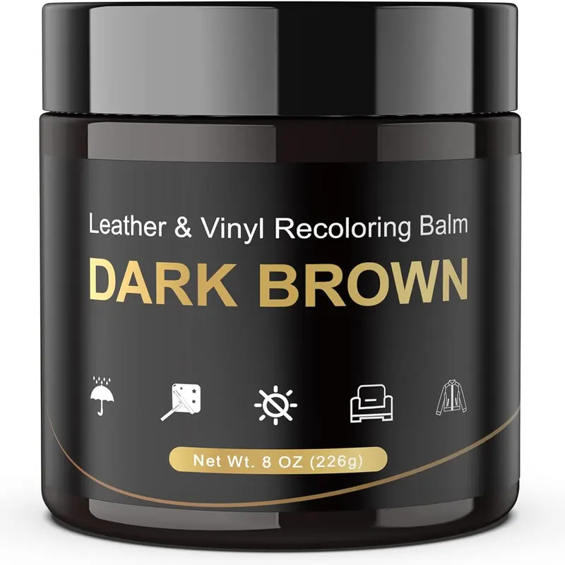 SEISSO Leather Recoloring Balm, Leather Color Restorer, Leather Repair Kit, Leather Scratch Repair Balm, Dark Brown Leather Dye for Couches, Car Seats, Furniture, Clothing Footwear Shoe
