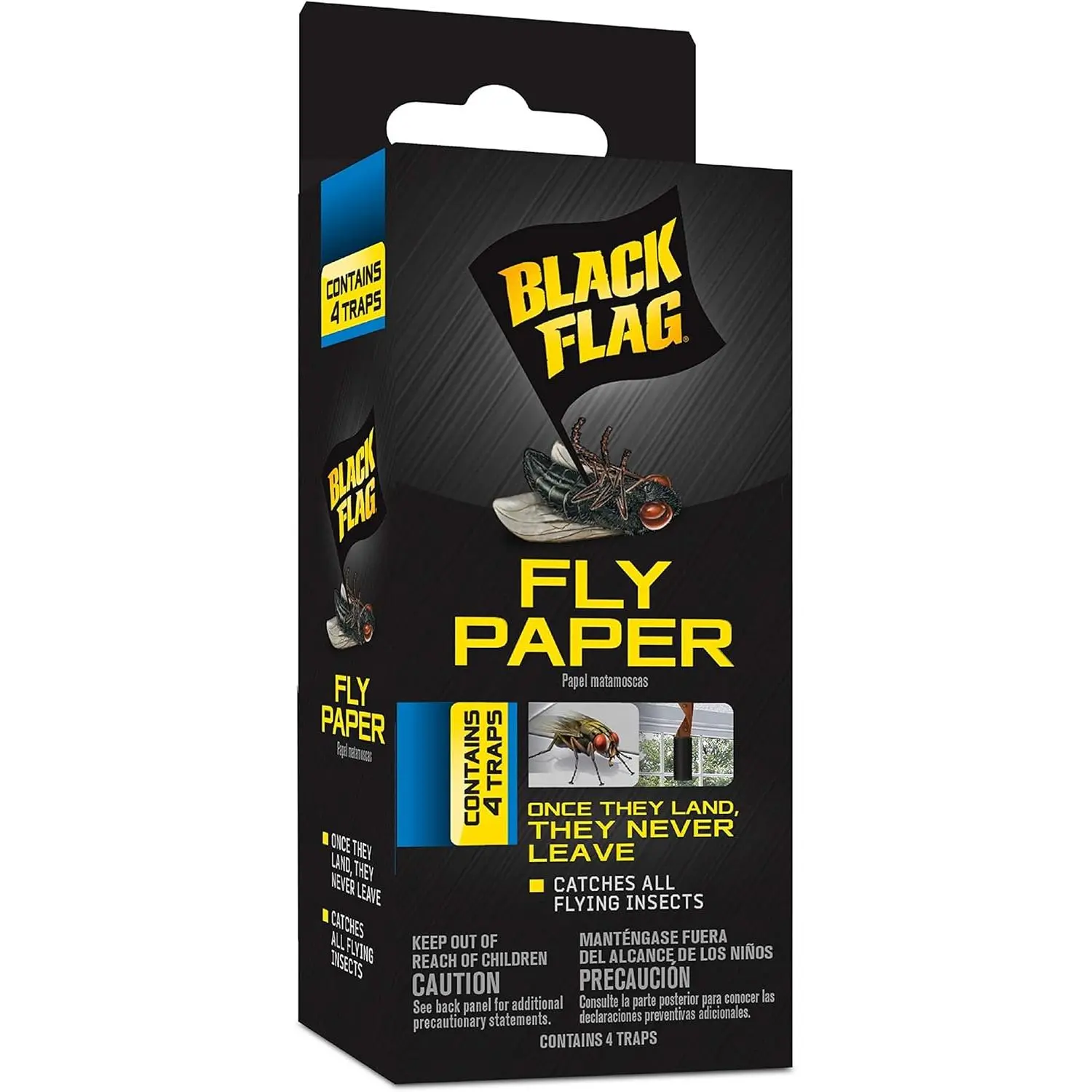 Black Flag Fly Paper, Insect Trap, Catches All Flying Insects 4 Traps
