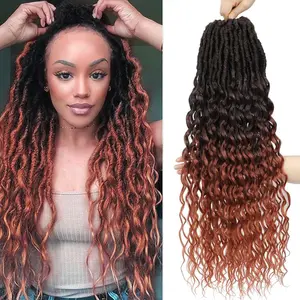 Goddess Locs Crochet Hair for Women - Premium Human Hair Deep Faux Locs Crochet Hair 8 Packs - Perfect for Any Occasion 14 Inch 8 Packs 1B350 Gineger Color