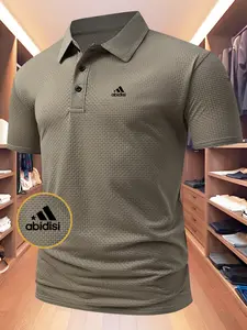 Summer Men's Stylish Print Polo Shirt, Cool and Comfortable Casual Short Sleeve Top, Lightweight Outdoor Wear in Various Colors