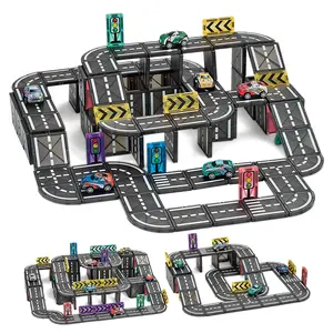 Creative Magnetic Track Building Blocks, Magnetic Construction Set, City Traffic Theme, DIY Assembly, Montessori Educational Toy for Kids Aged 3+, Safe & Fun Playset