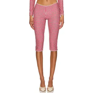 Jaded London Beach Capri Trousers in Red Gingham