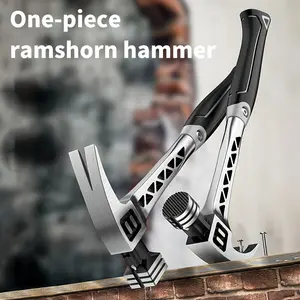OUDISI Heavy Duty Steel Hammer - Non-Slip TPR Grip, Ergonomic Design, Sturdy Structure, Stylish Metal Surface, Battery-Free Multi-Functional Hand Tool for Nails, Carpentry (Tools & Hardware Accessory)