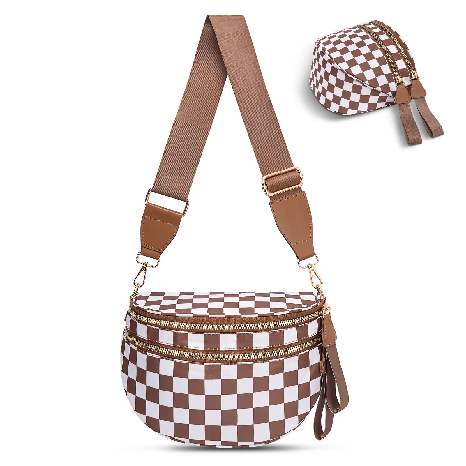 Brown & White Checkboard