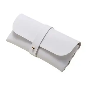 Portable Leather Glasses Case Soft Sunglasses Pouch Travel Eyewear Protector Free Cleaning Cloth Included Ideal for Travel