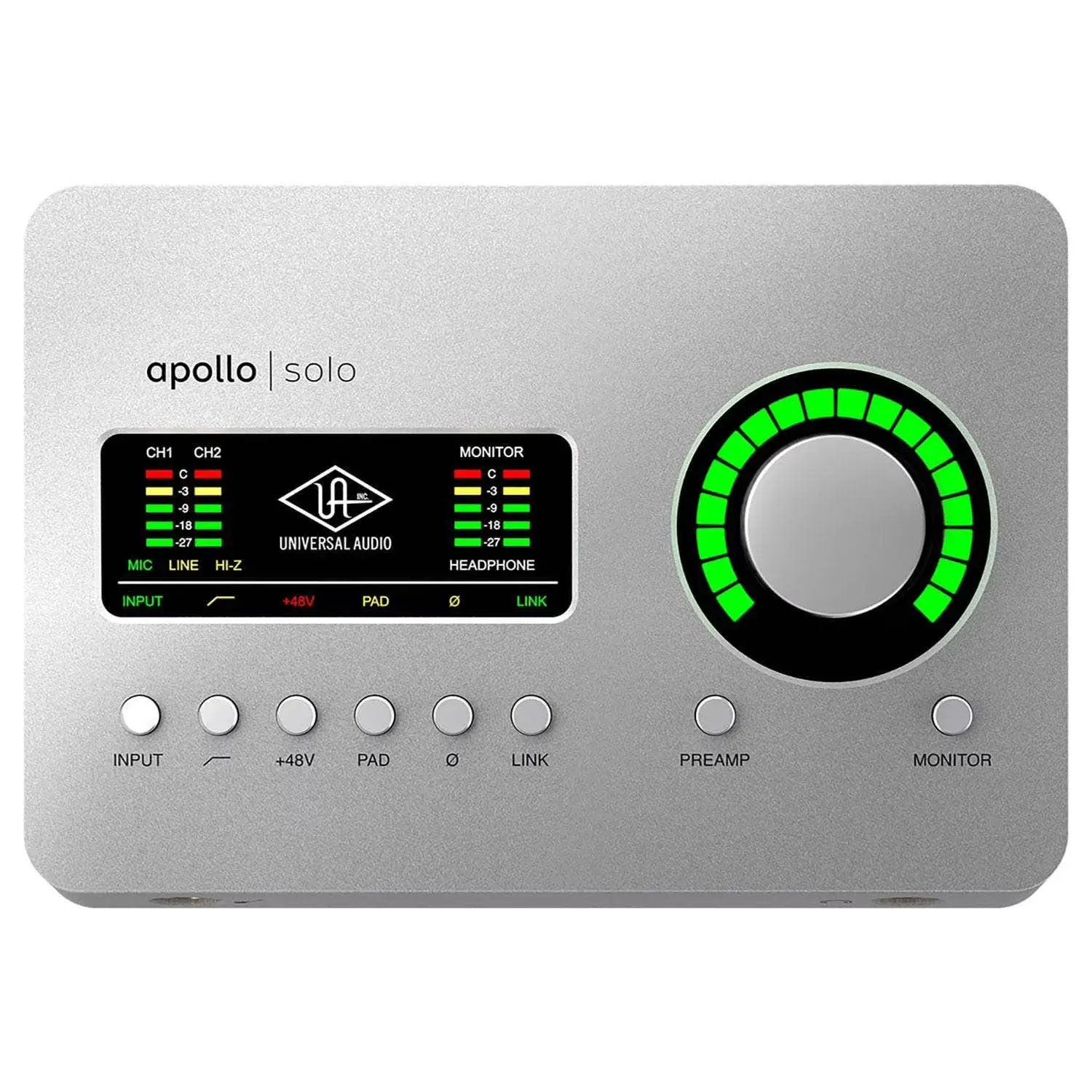 Universal Audio Apollo Solo USB Heritage Edition Desktop 2x4 USB Type-C Audio Interface with Realtime UAD Processing for Windows